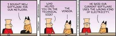 Pointy Haired-Boss to Dilbert - I bought new software for our network