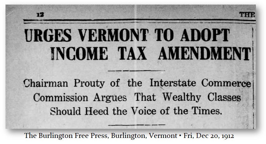 1912 Vermont Income Tax