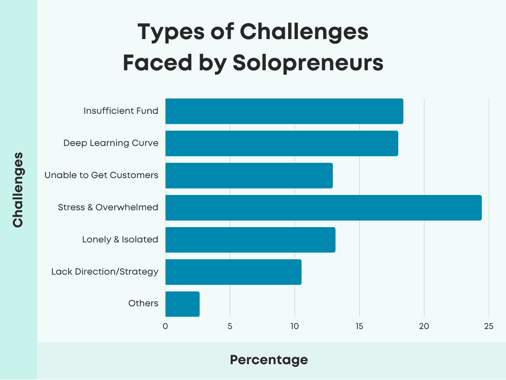 chart on types of challenges faced by solopreneurs