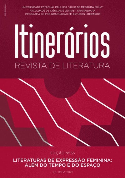 Revista com capa vermelha escrita "Itinerários" com UNESP e programa de Pós-Graduação.