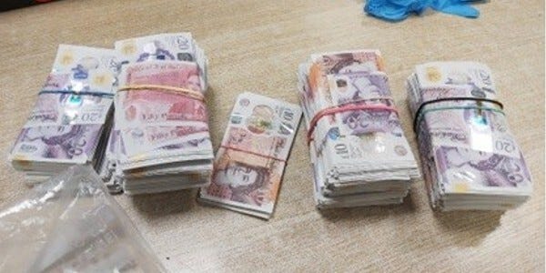 Bundles of money in notes