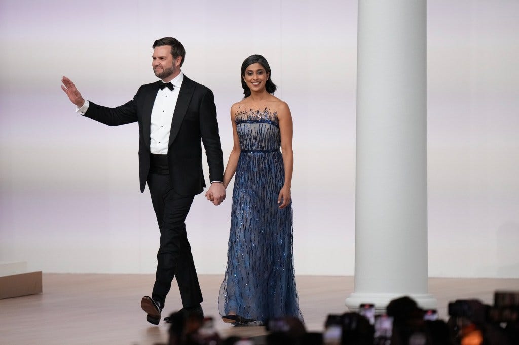 Usha and JD Vance at the Commander-in-Chief ball.