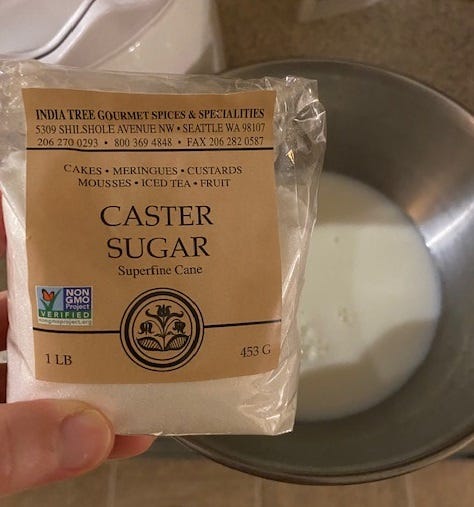 1 pound bag of caster sugar