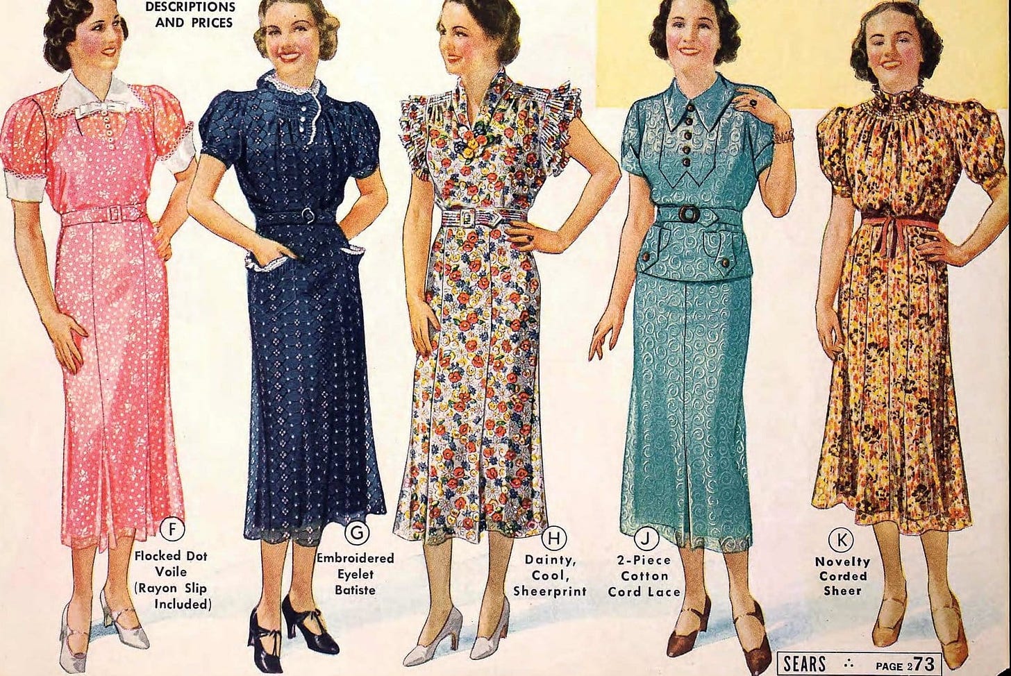 Vintage 1930s dresses from Sears in 1937 (1)