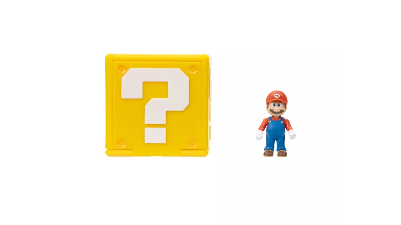 Super Mario Bros. Movie 1.25-inch mini Mario figure with Question Block