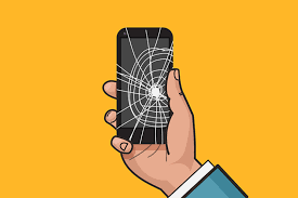 Smartphone with a cracked screen in a man's hand. Broken phone. Crack on  screen. Vector illustration. Pop art style. By Di Bronzino | TheHungryJPEG