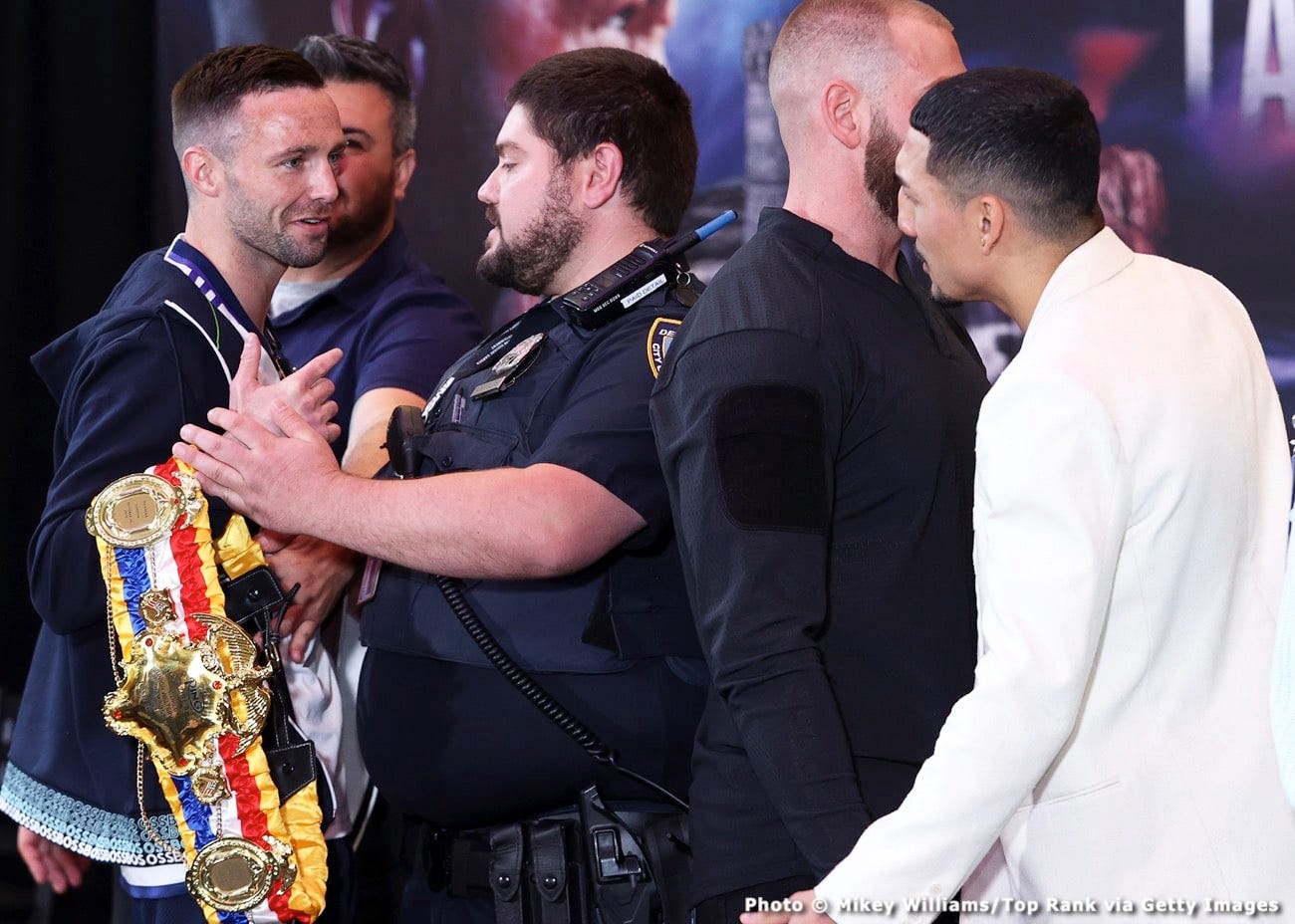 Josh Taylor & Teofimo Lopez Kept Apart By Security During Face-off - Boxing  News 24