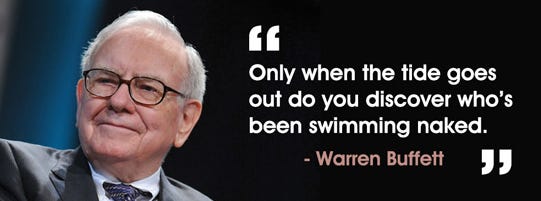 Jorge Valls Campos on X: ""A rising tide floats all boats….. only when the tide  goes out do you discover who's been swimming naked." Warren Buffett  https://t.co/0MYe0kZTRZ" / X