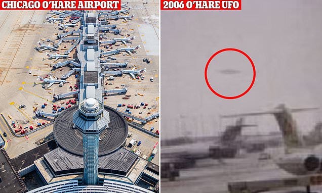 Silent, disk-shaped UFO seen by 12 United Airlines staff over Chicago  airport may hold key to interstellar space travel, group of 30 physicists  say | Daily Mail Online