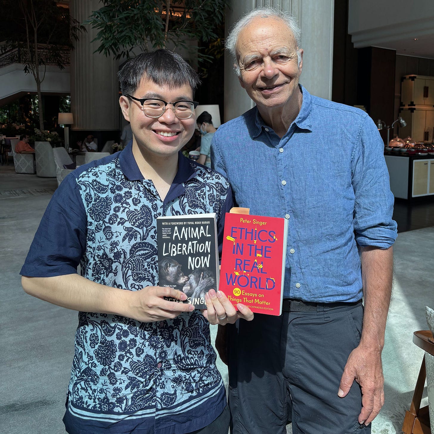 With Prof. Peter Singer at Shangri-la Hotel (29 March 2025)