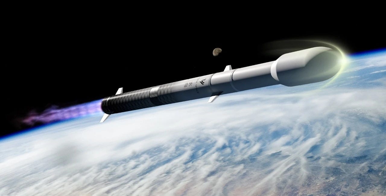 A render of Nayuta Space’s Black Bird-1 rocket during first-stage flight.