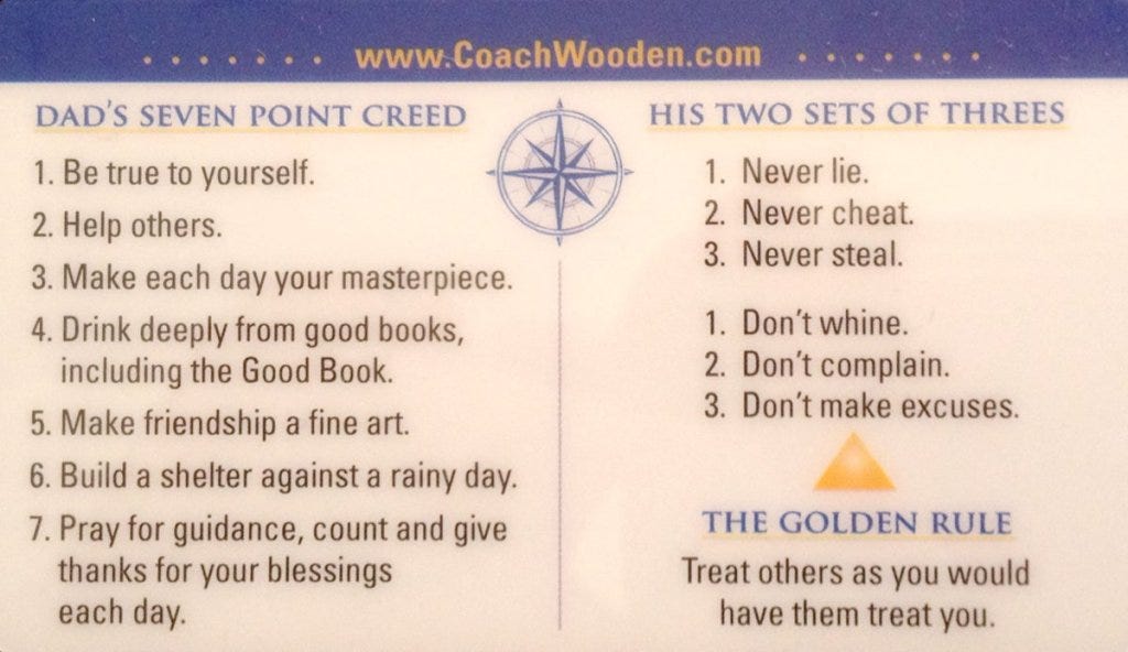 John Wooden creed
