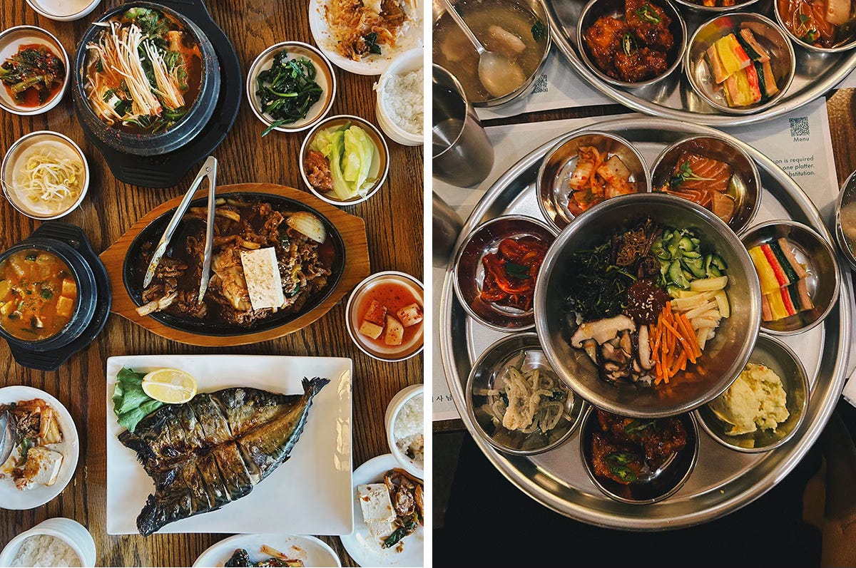 Korean food spread