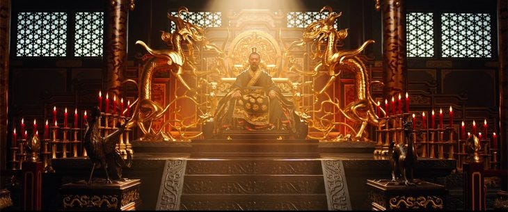 Jet Li as the Emperor in Mulan (2020) | Image credit: Disney