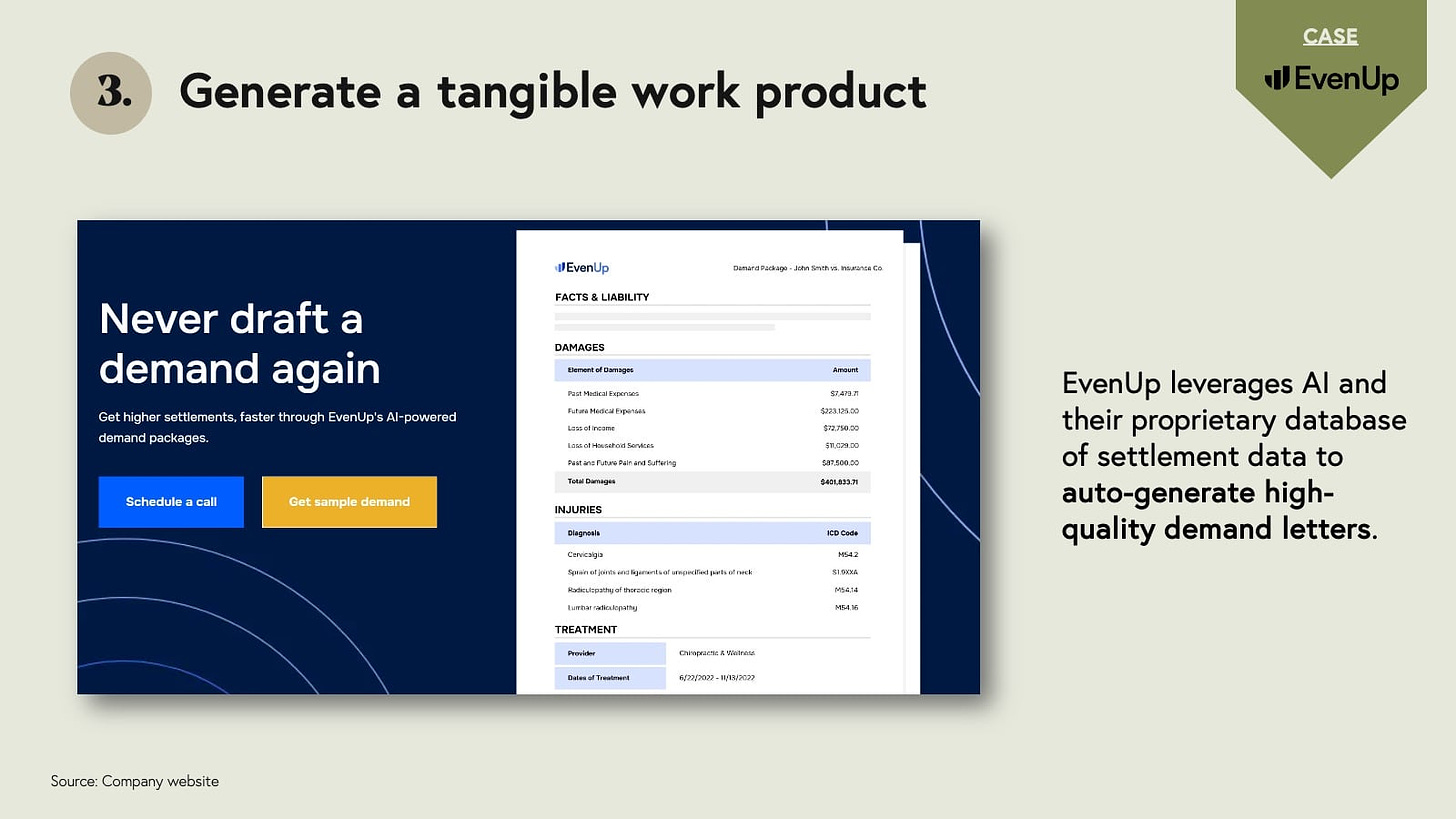 generate a tangible work product offering 