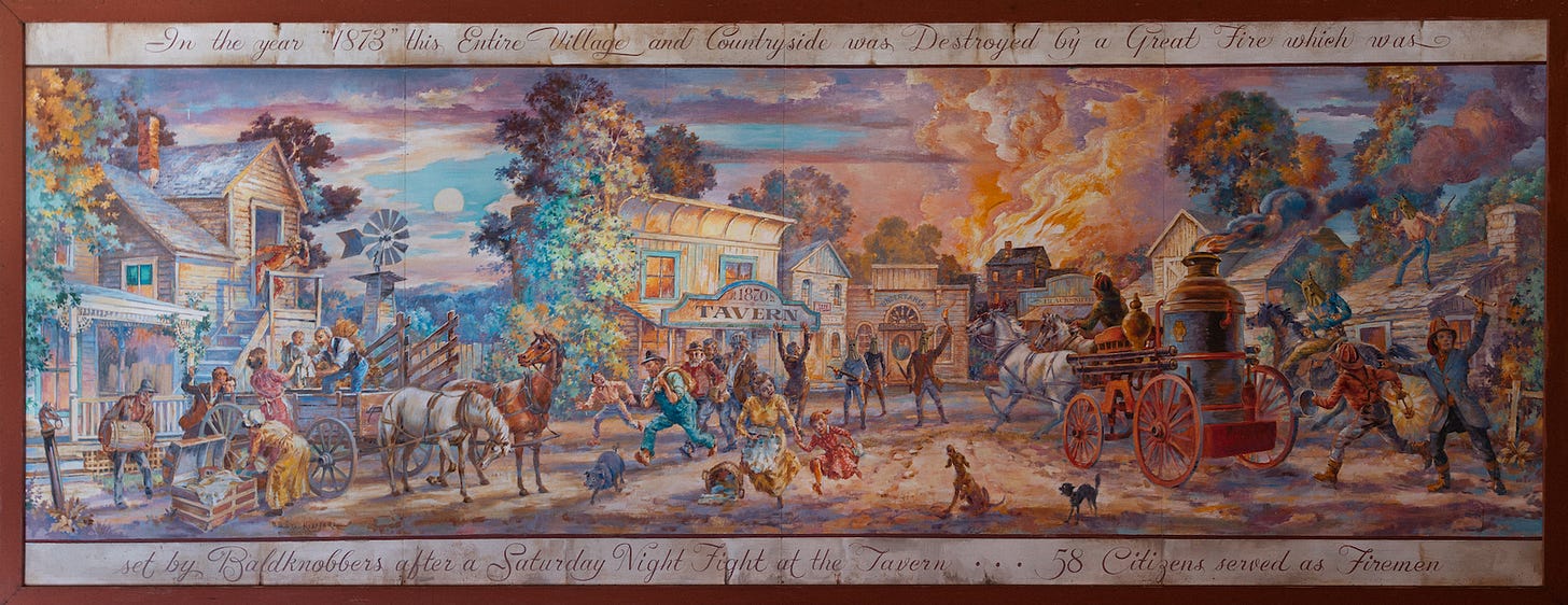 Mural Fire in the Hole ride Silver Dollar City