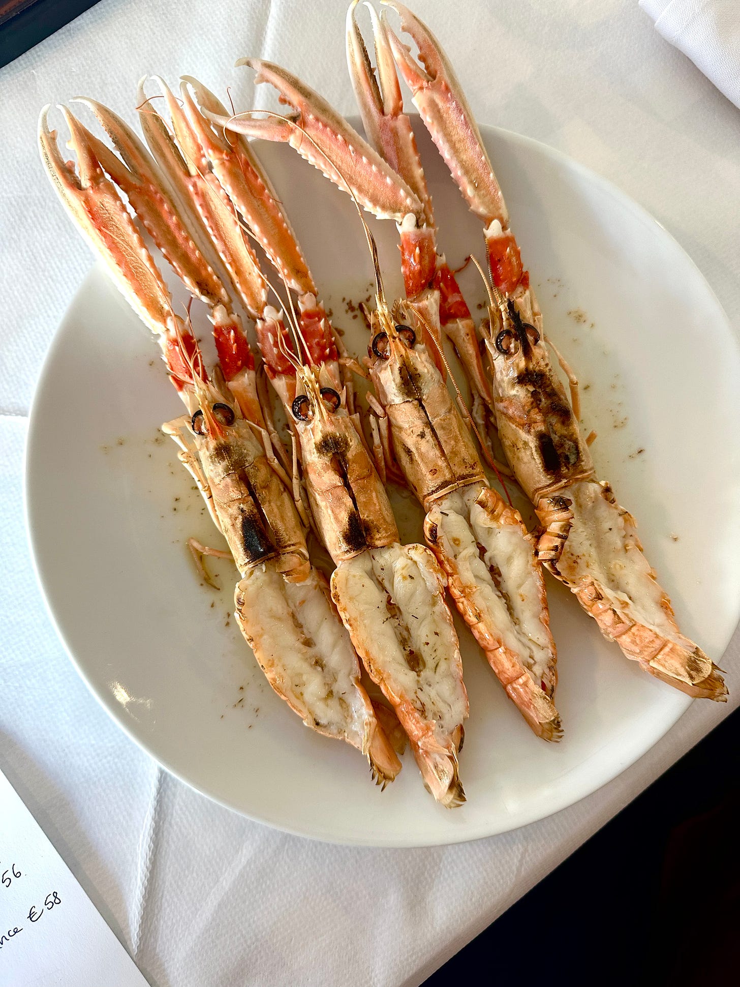 Grilled langoustines at Beach House, Tramore