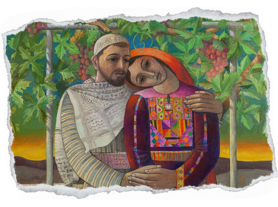 Sliman Mansour’s art captures the life and spirit of Palestine and its people. This is his acrylic and oil piece titled The last wedding in Tantura.