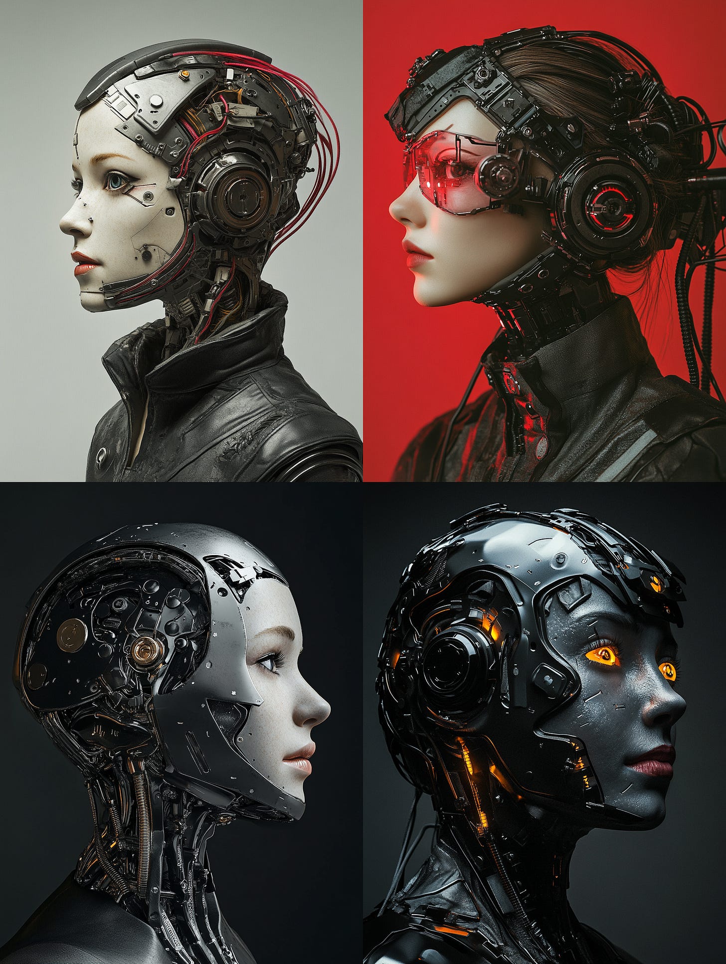 Prompt 2: /imagine prompt: photograph portrait of a lady cyborg, fine art --ar 3:4 --v 6.1