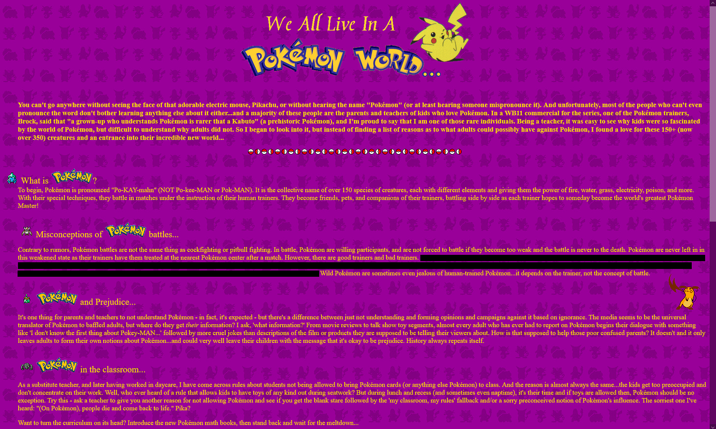 We All Live In A Pokémon World…'s layout from April 2002