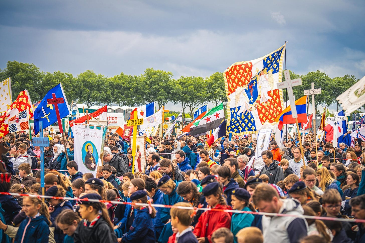 May be an image of crowd and text