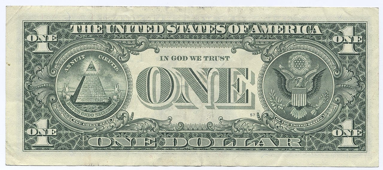 Bestand:United States one dollar bill, reverse.jpg - Wikipedia