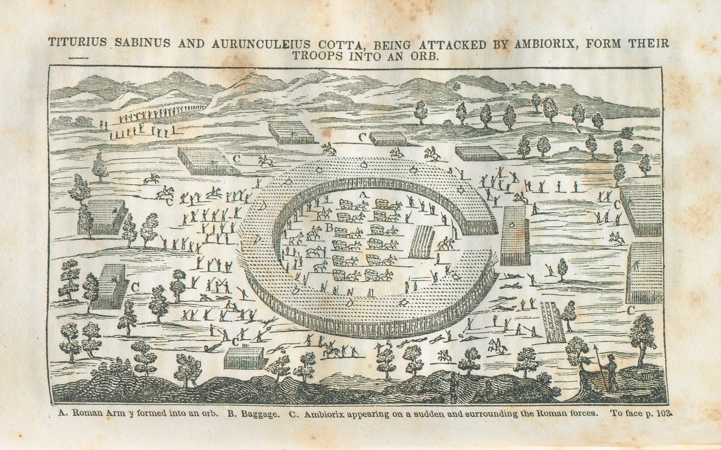 Map: Ambiorix' Ambush on Sabinus and Cotta by A.J. Mason | Dickinson  College Commentaries