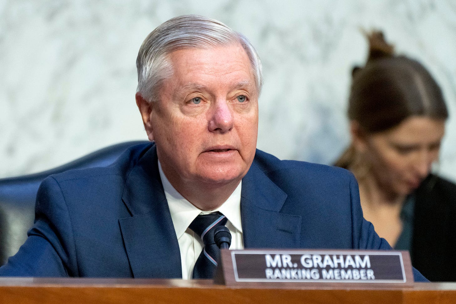 Sen. Lindsey Graham, R-S.C., speaks during a hearing to examine Section 702 of the Foreign Intelligence Surveillance Act and related surveillance authorities.