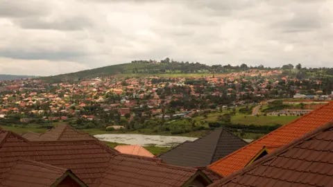 View of rooftops on the outskirts of Kigali