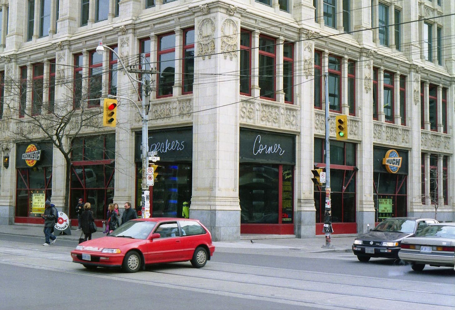 A photo of the Much Music building in the 1990s