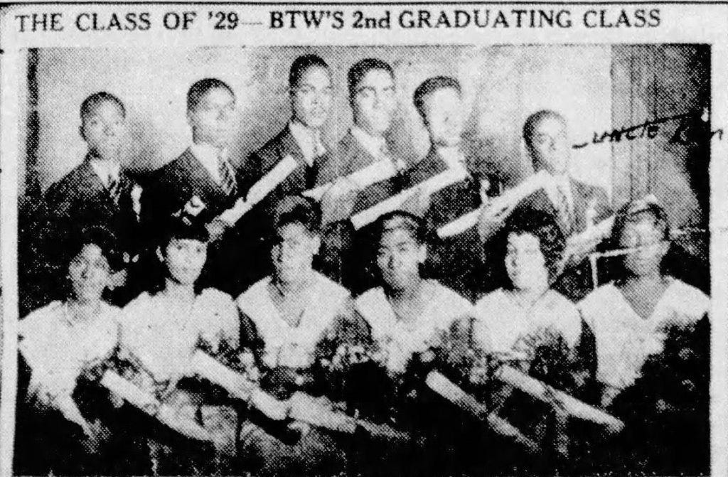 Figure 7: Booker T Washington Second Graduation Class of 1929