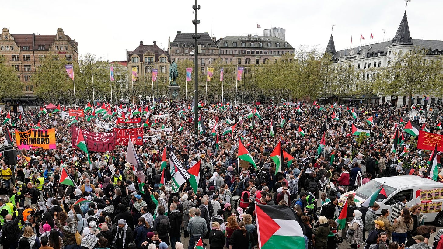 Eurovision 2024: Thousands of pro-Palestine protesters march in Malmo ahead  of semi-final | Ents & Arts News | Sky News