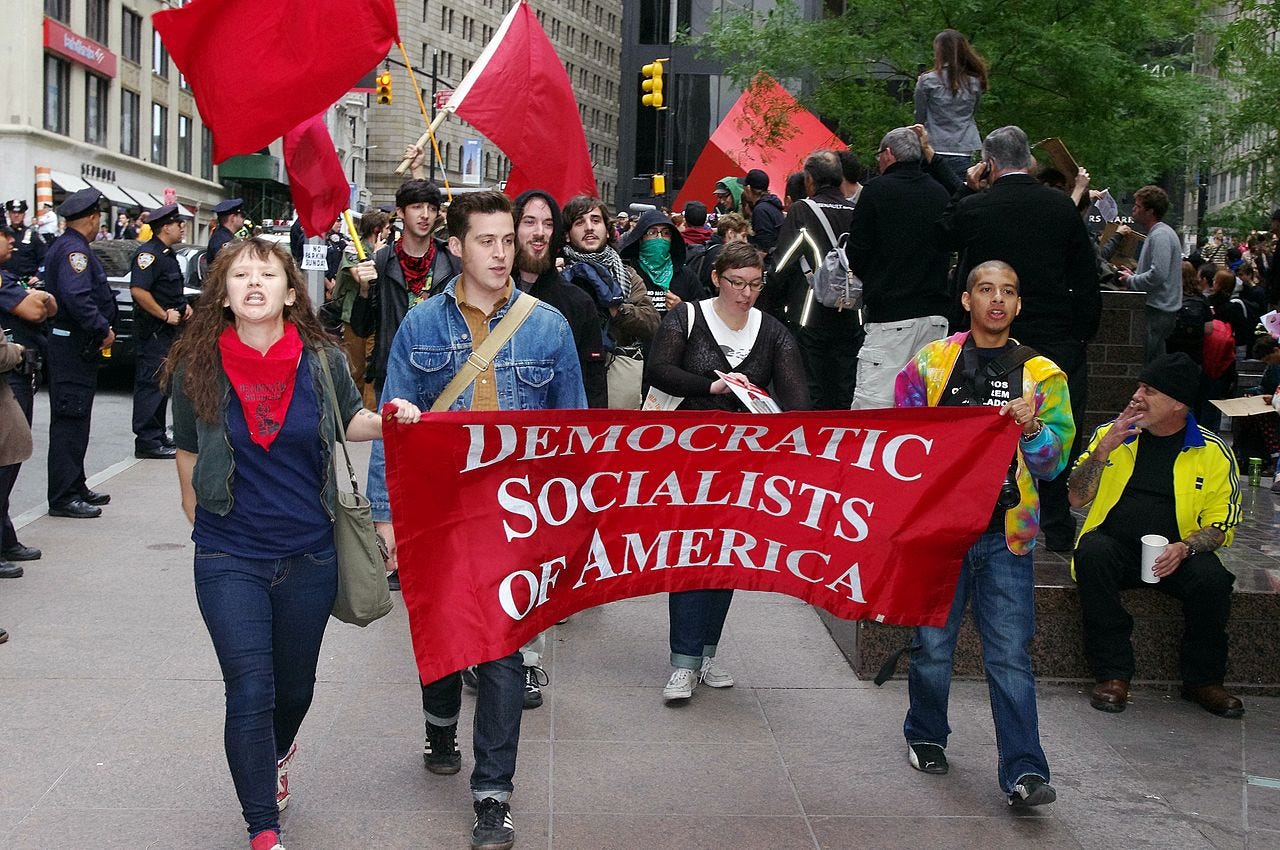 美国年轻人热衷于上街宣传所谓的民主社会主义理念