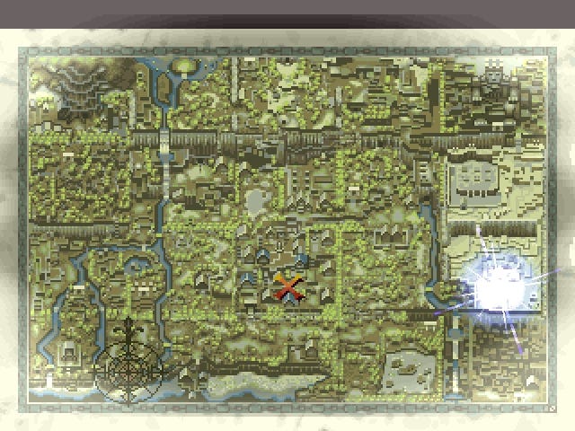 В грі є схематична карта світу, але подивитись на неї і побачити куди йти по сюжету можемо тіки в селі