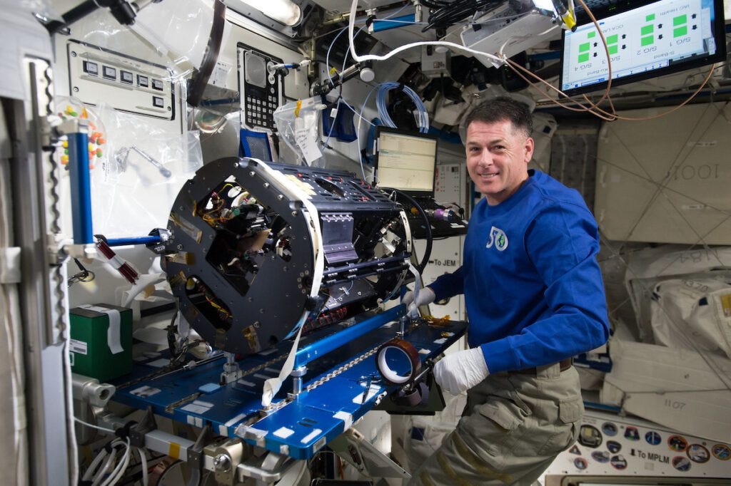 NASA Astronaut Shane Kimbrough Conducts Cool Flames Research