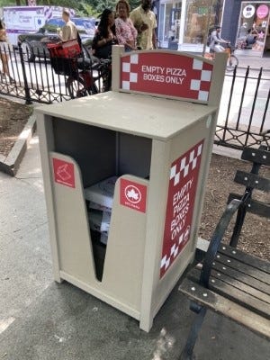 Pizza lovers rejoice! New pizza box garbage receptacles in New York City  parks - ABC7 New York