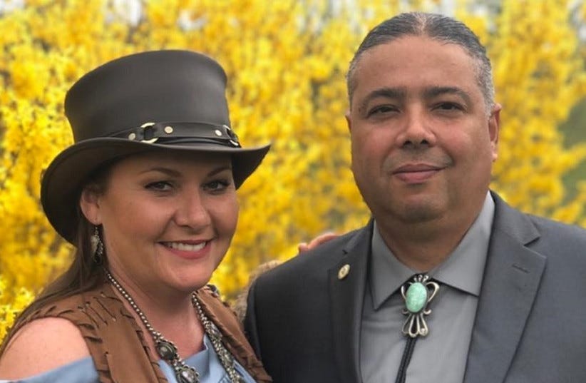 Chief Joseph Riverwind and Dr. Laralyn Riverwind. (photo credit: THE MEDIA LINE) Chief Joseph Riverwind and Dr. Laralyn Riverwind. (photo credit: THE MEDIA LINE)