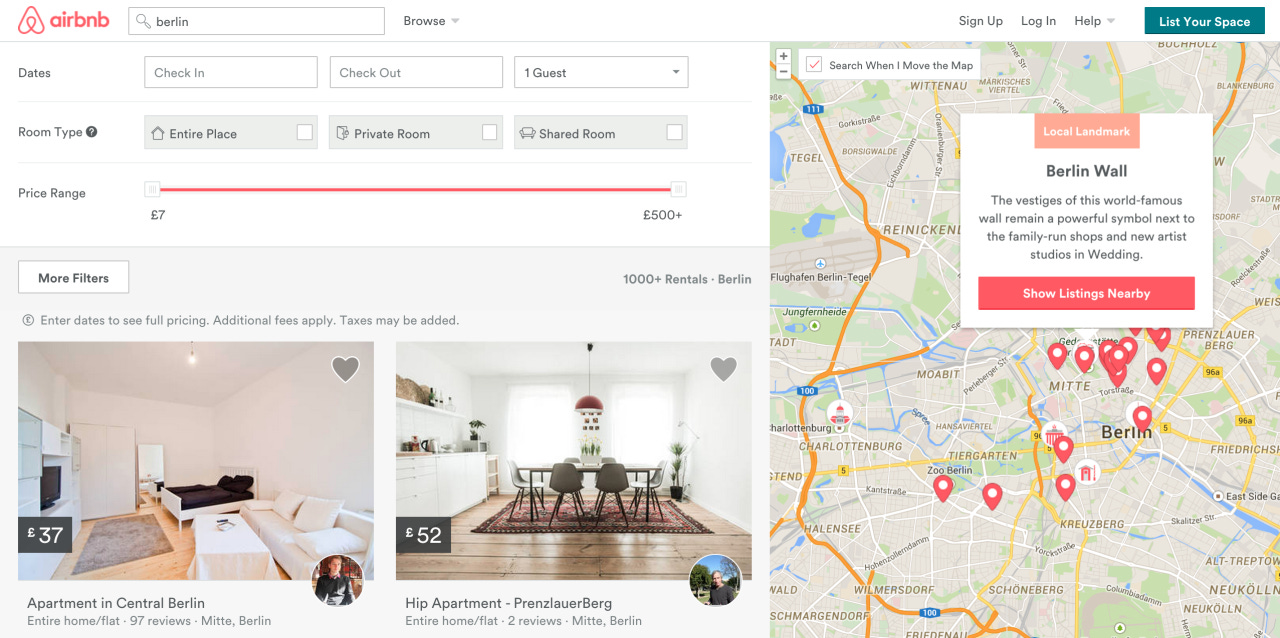 Airbnb Search Results Map Test - Point of... | All About Airbnb