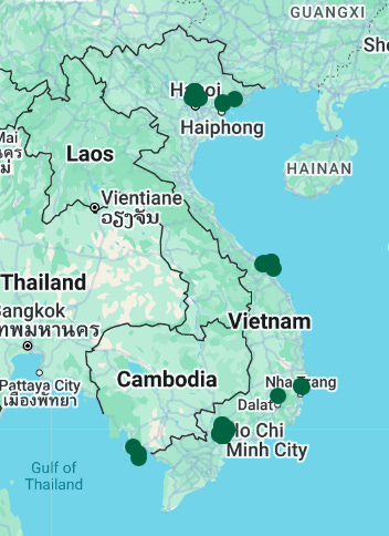 Starbucks store’s locations in Vietnam