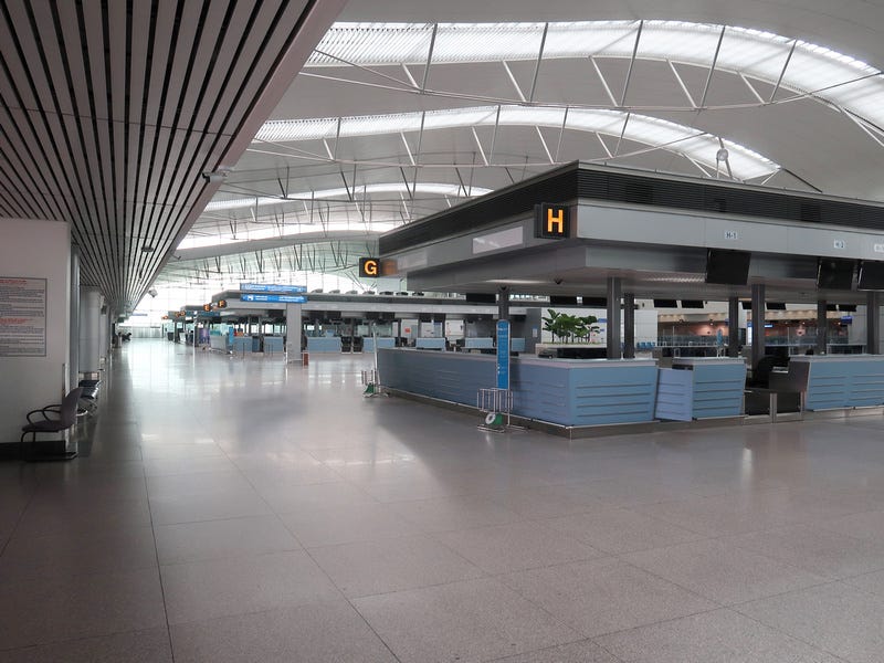 Empty departure hall