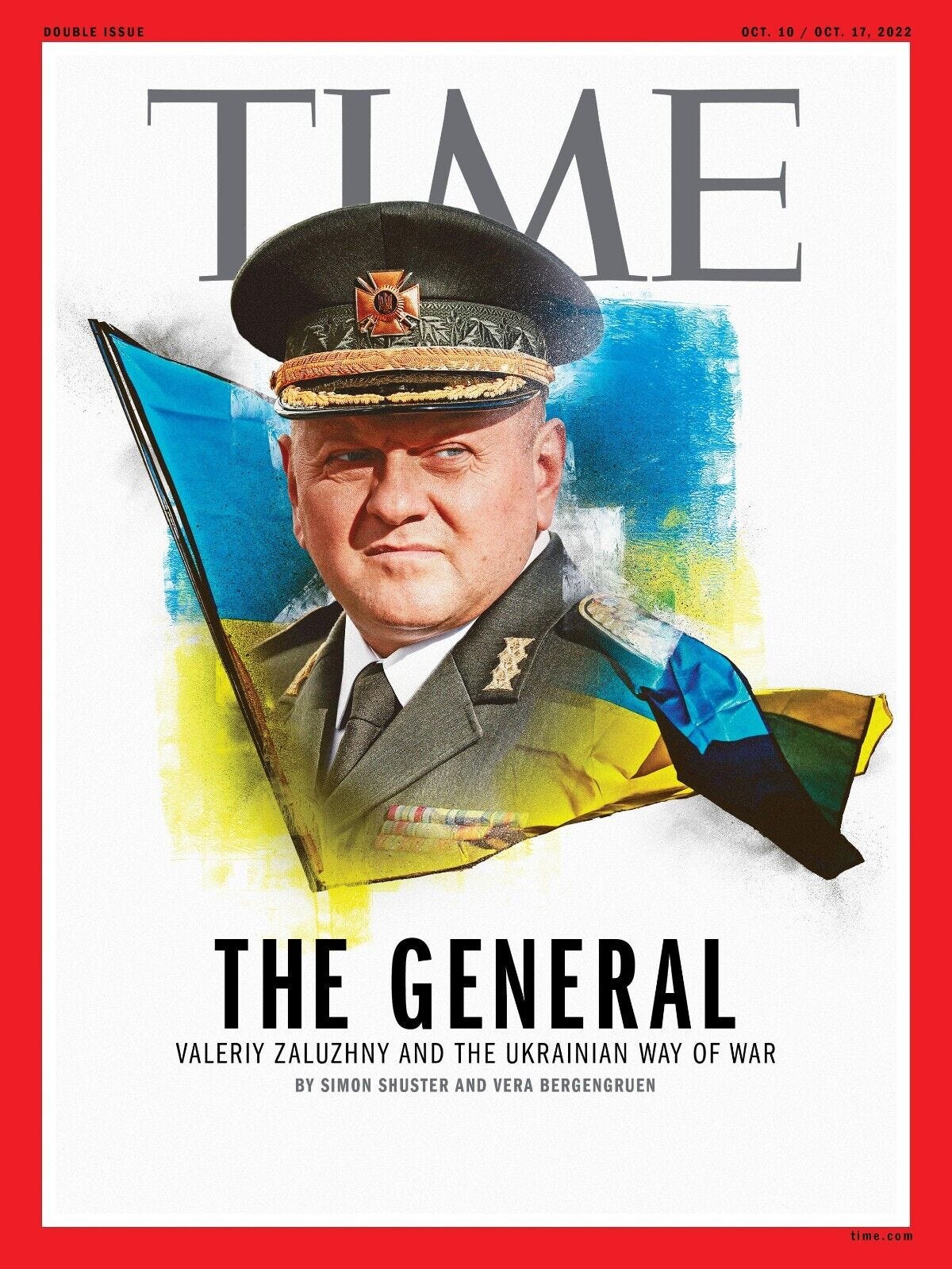 Ukrainian General V. Zaluzhny War Against Putin Time Magazine Cover Page Print | eBay