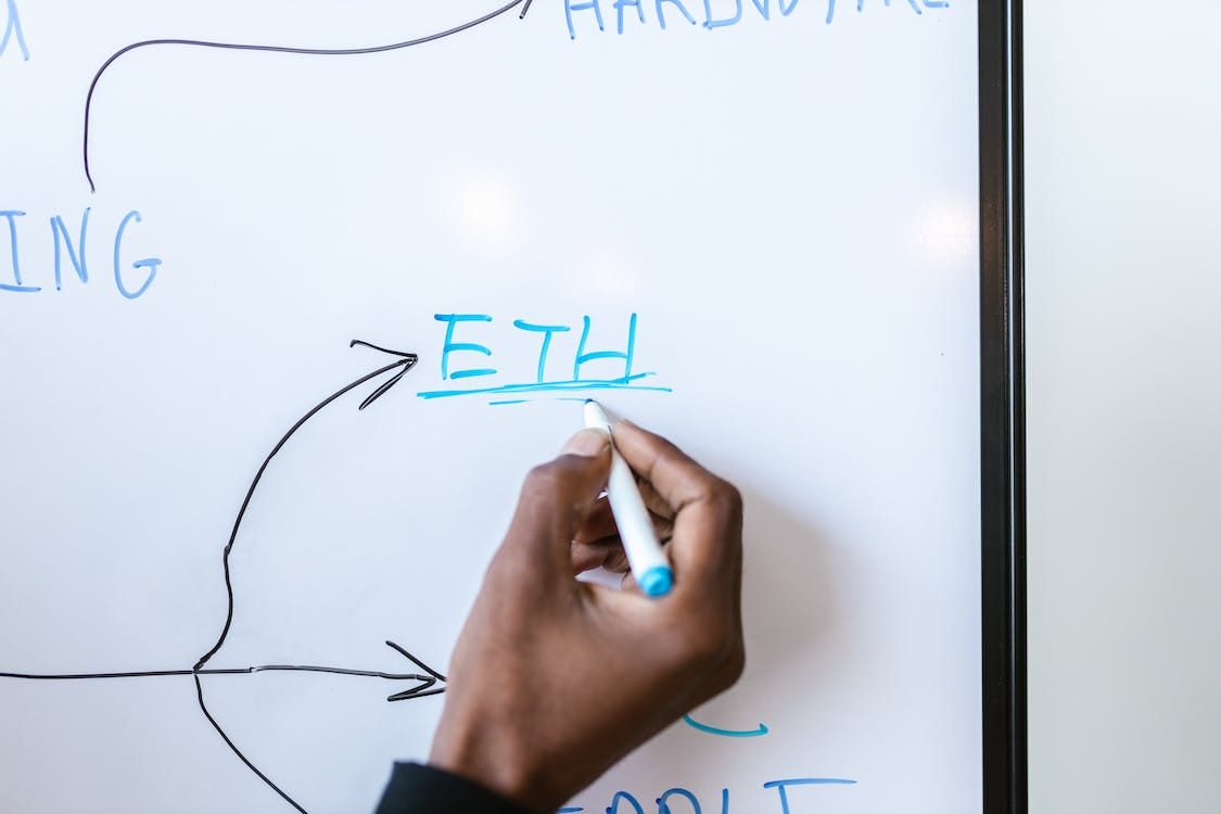 Free Person Writing on White Board Stock Photo