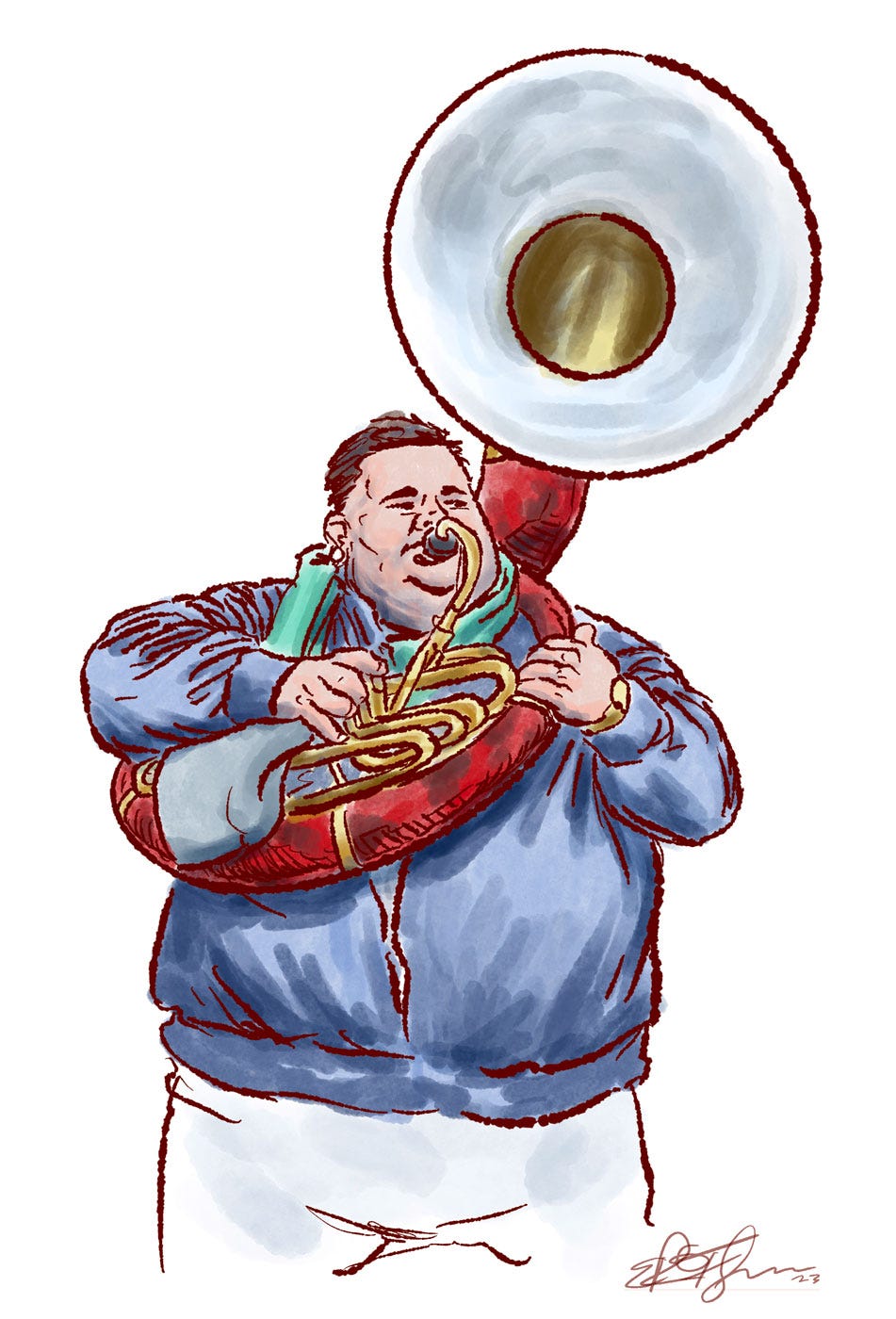 TubaFest sketch by ER Flynn