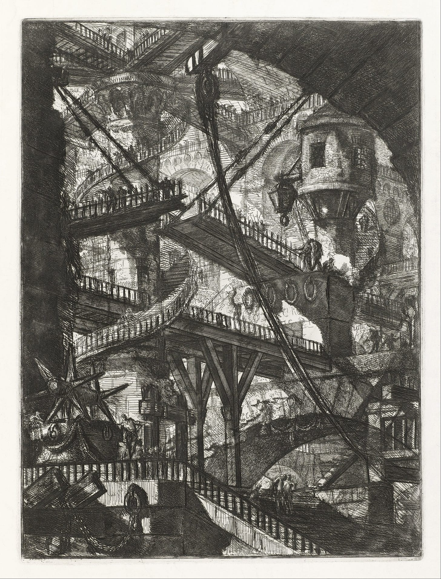 A sketch of labyrinthine staircases from Piranesi's Carceri d'invenzione