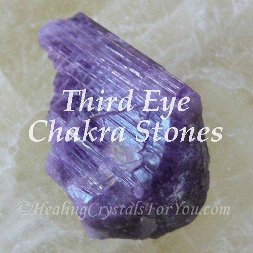Purple Scapolite is a third eye chakra stone.