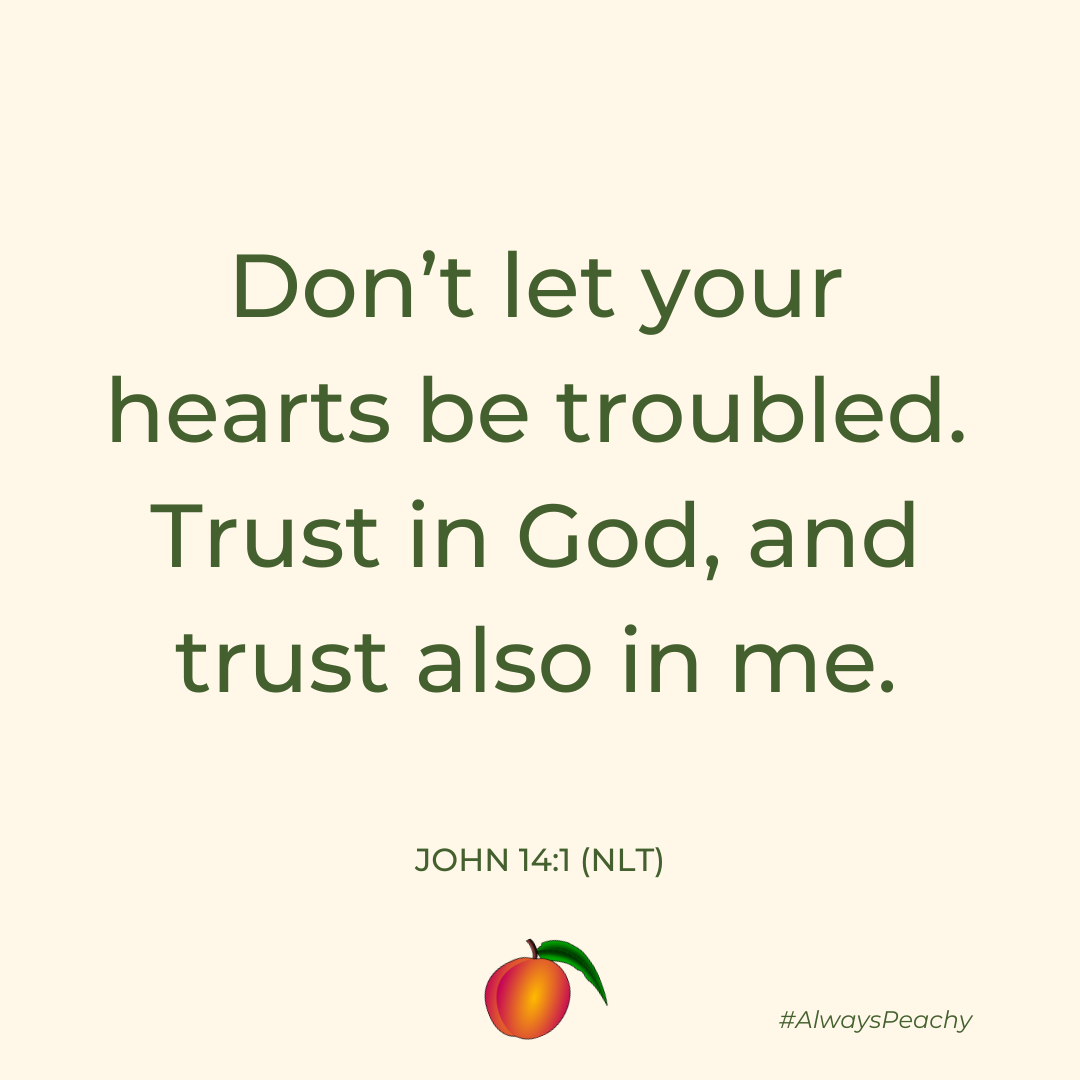 Don’t let your hearts be troubled. Trust in God, and trust also in me. (John 14:1)