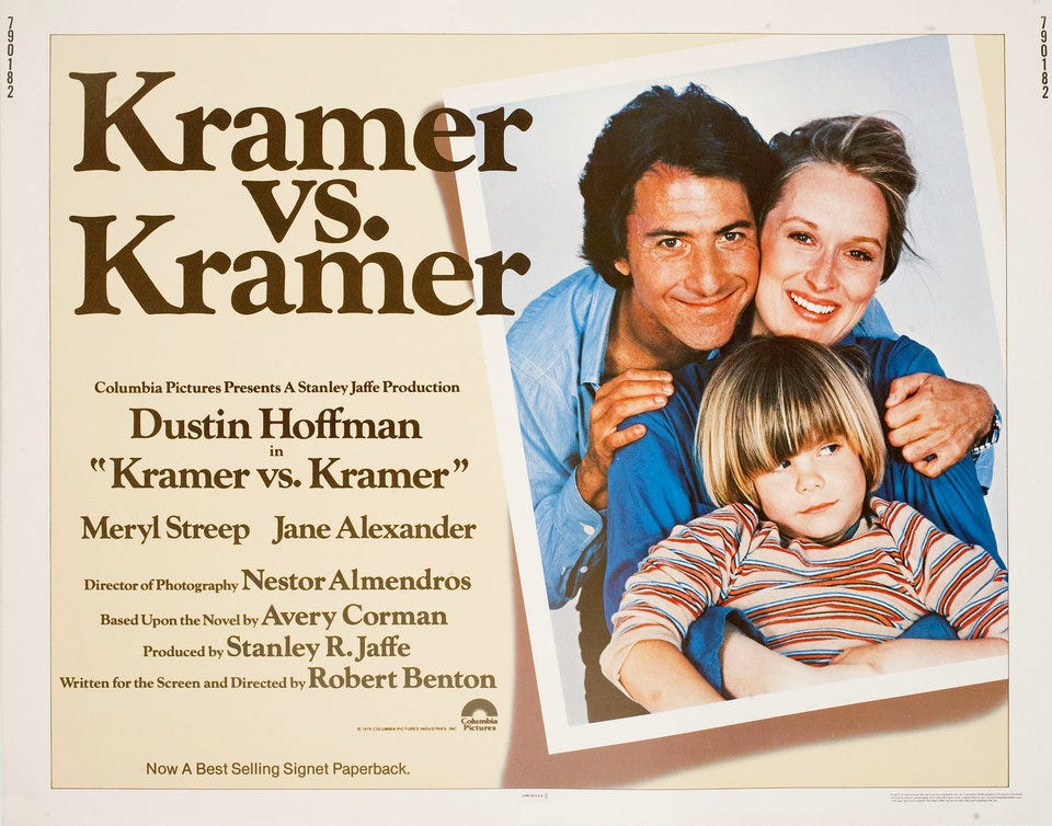 Kramer vs. Kramer Original 1979 U.S. Half Sheet Movie Poster