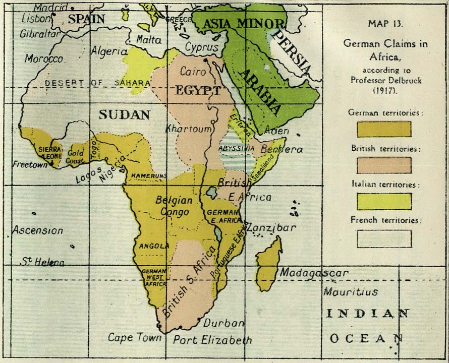 German claims in Africa (1917)