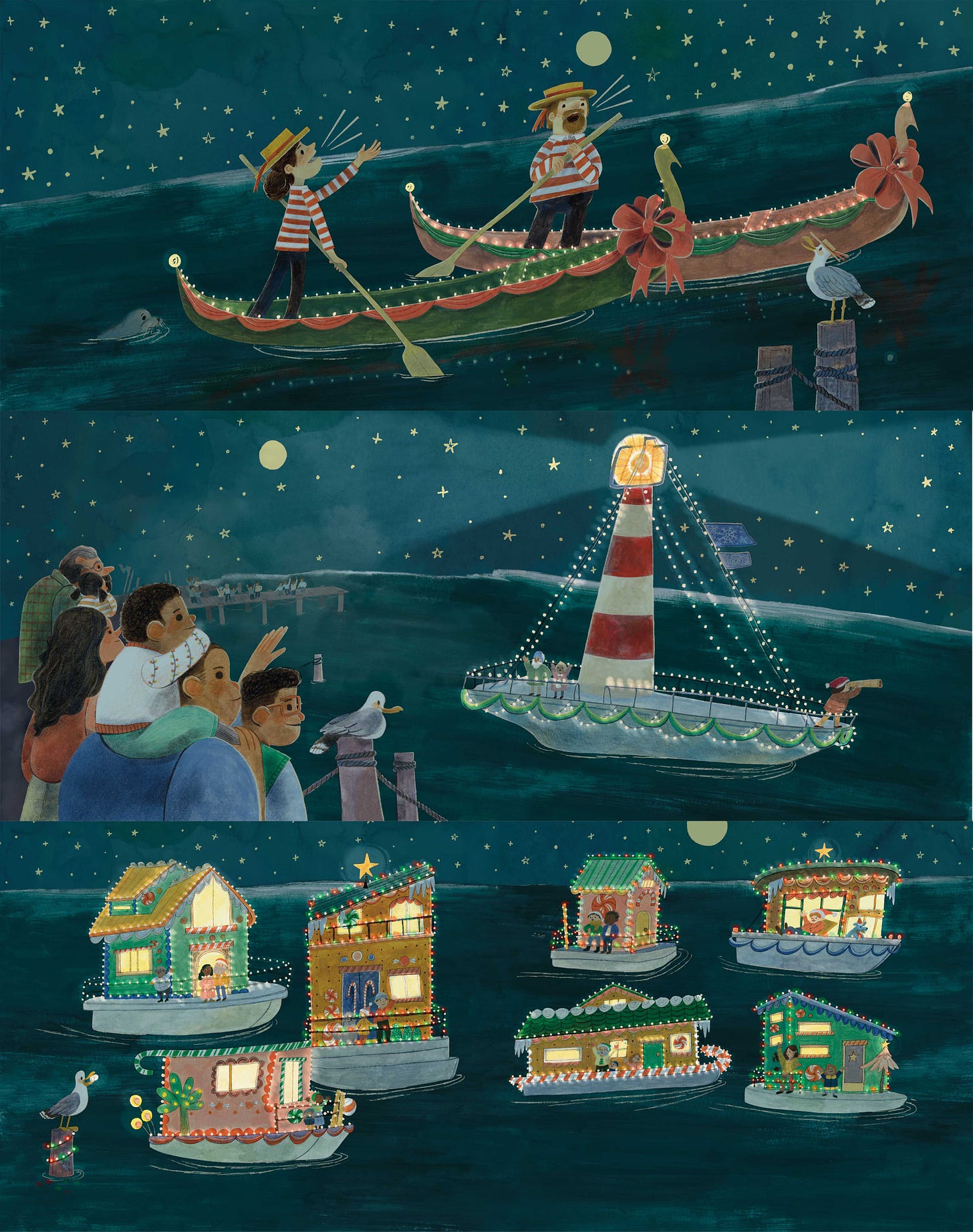 pages from Christmas Ahoy illustrated by Kayla Stark