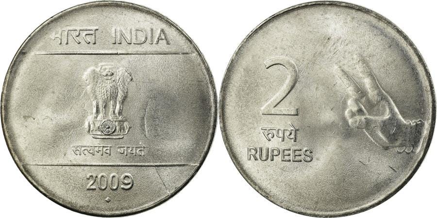 Coin, INDIA-REPUBLIC, 2 Rupees, 2009, , Stainless Steel, KM:327